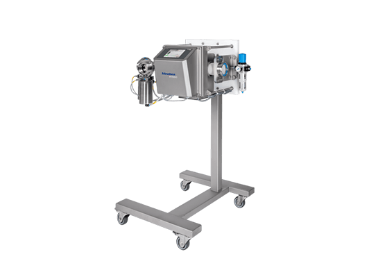 Pipeline metal detector for the detection of metallic contaminants in pumped viscous or liquid products.