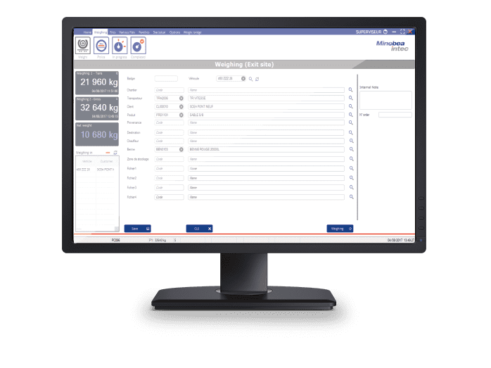 Image montrant le logiciel sur un moniteur